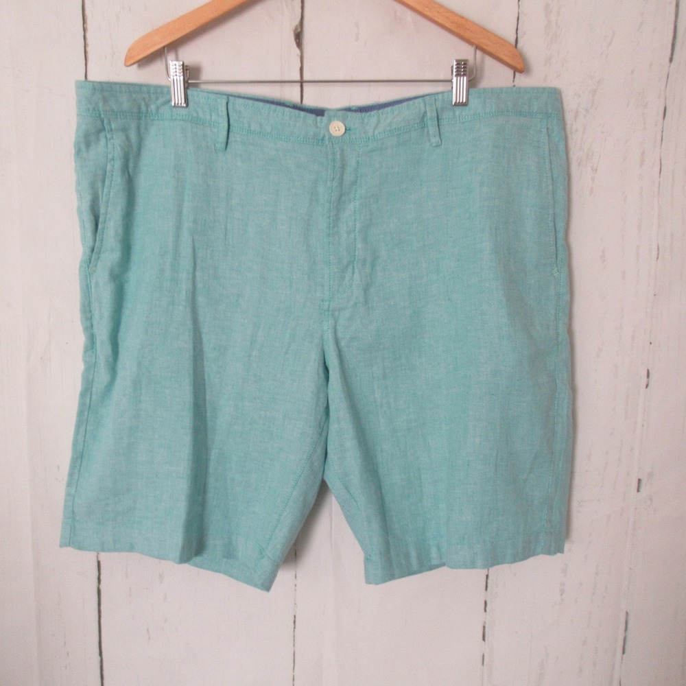 New Tommy Bahama Shorts 42 Beach Coast Linen Blend Stretch Castaway Green